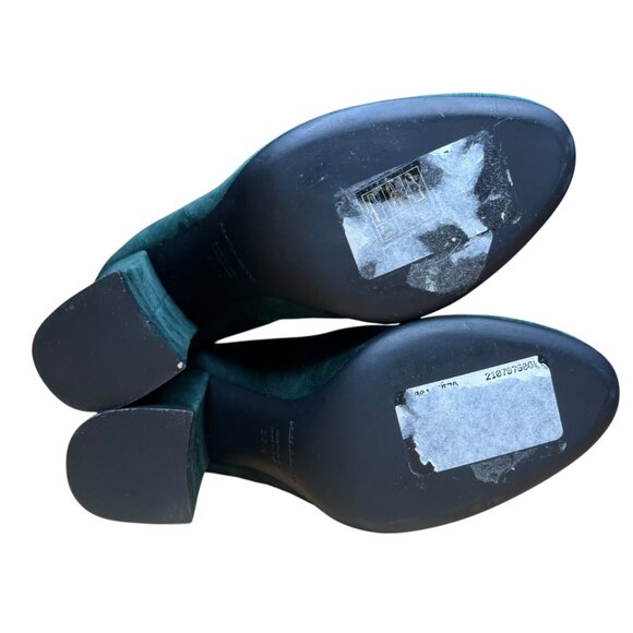 Dolce & Gabbana Green Suede Block Heel Ankle Boot 7.5 Winter Holiday Christmas - Picture 10 of 14